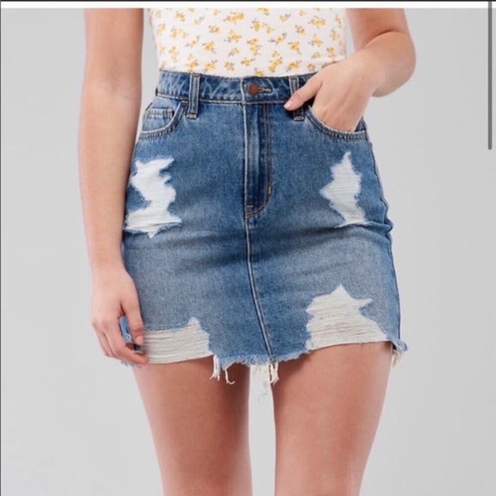 HOLLISTER Ultra High Rise Denim‎ Skirt Sz 7 Women's